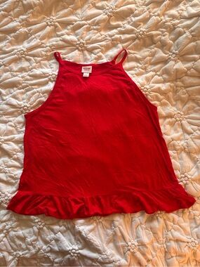 Mossimo Supply Co. Red Ruffle-Hem Camisole